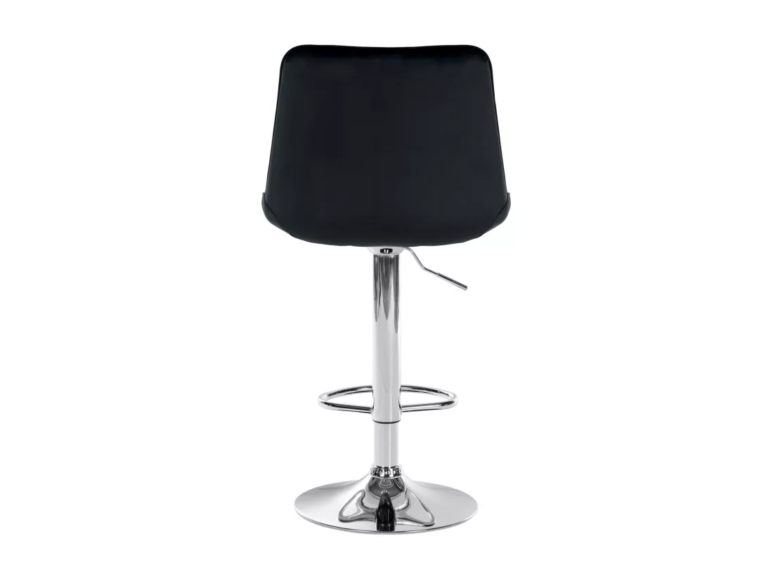 Tabouret de bar - Velours & Chrome - Noir - Toni