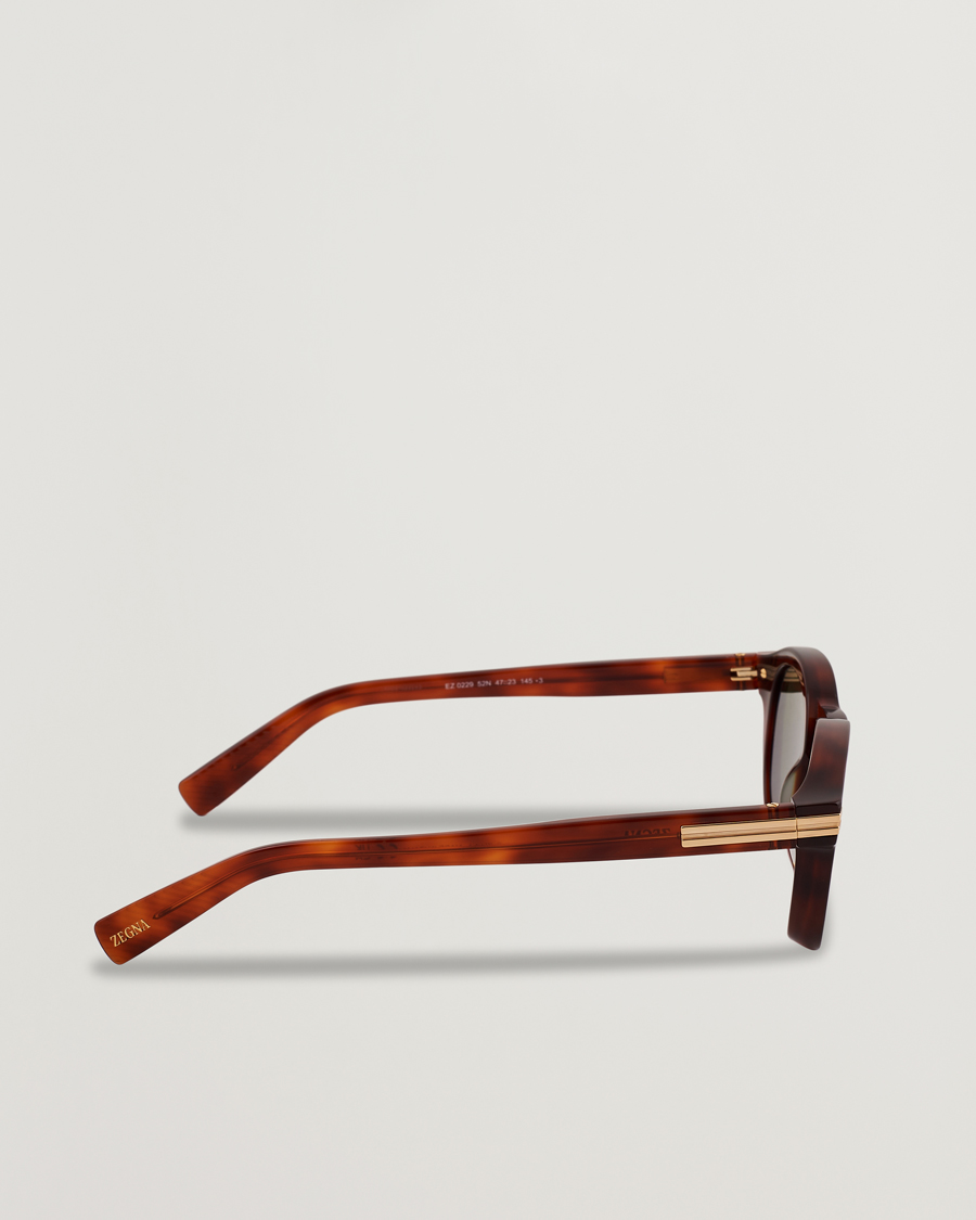 Zegna EZ0229 Sunglasses Dark Havana/Green