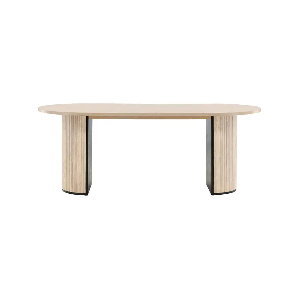 Eettafel Ovaal Beige 200cm - Fineer - Scandinavisch
