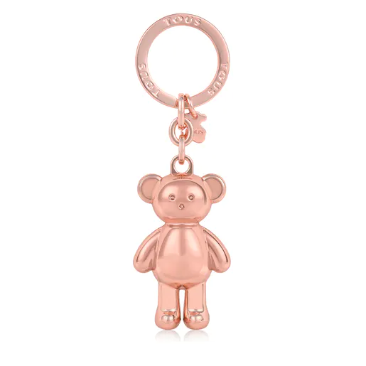Chaveiro de ursinho de pelúcia em ouro rosa