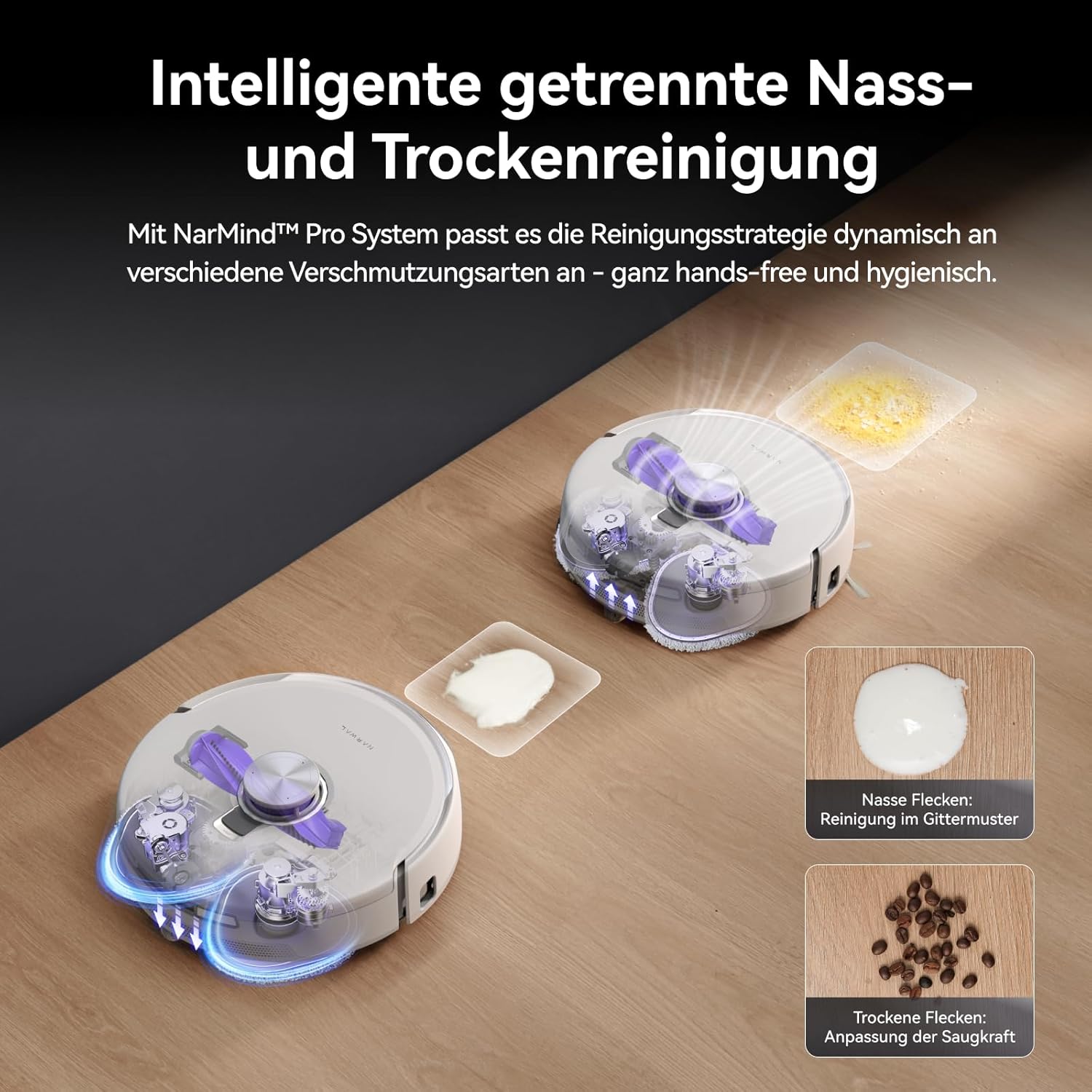 NARWAL Freo Z10 Ultra Saugroboter mit Wischfunktion, 18.000Pa Saugleistung, Dynamische Moppausdehnung, Tangle-Free System, Intelligente Nass-Trocken-Reinigung, All-in-One-Basisstation