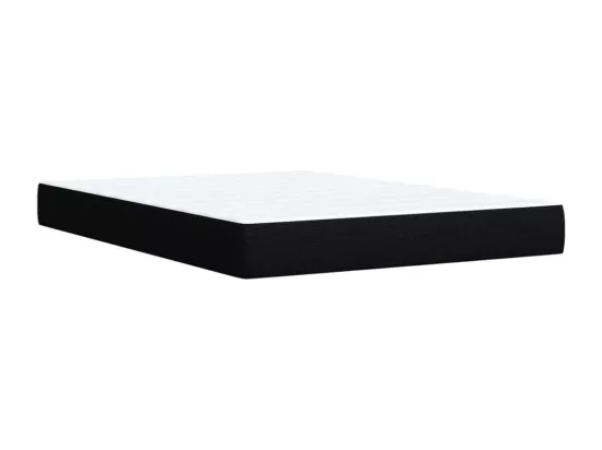 Sommier à lattes de lit avec matelas Noir 140x190 cm Tissu