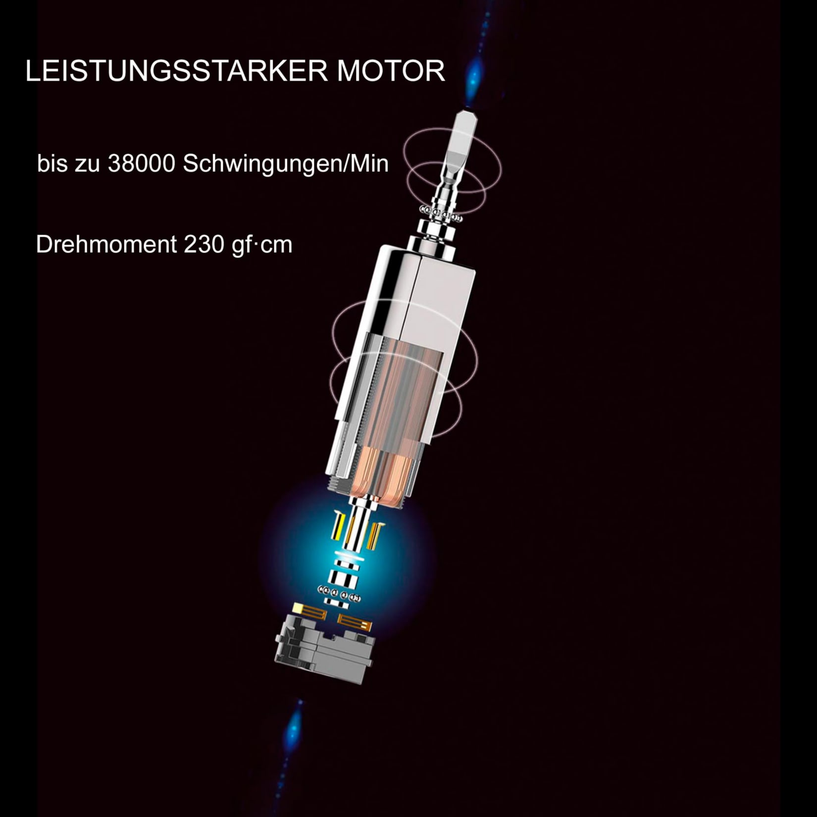 @tec Elektrische Schallzahnbürste Schall Zahnbürste weiß IPX7 + 2x Aufsteckbürsten