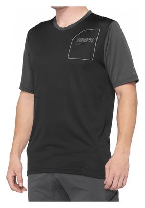 Maillot Manches Courtes 100% Ridecamp Gris / Noir