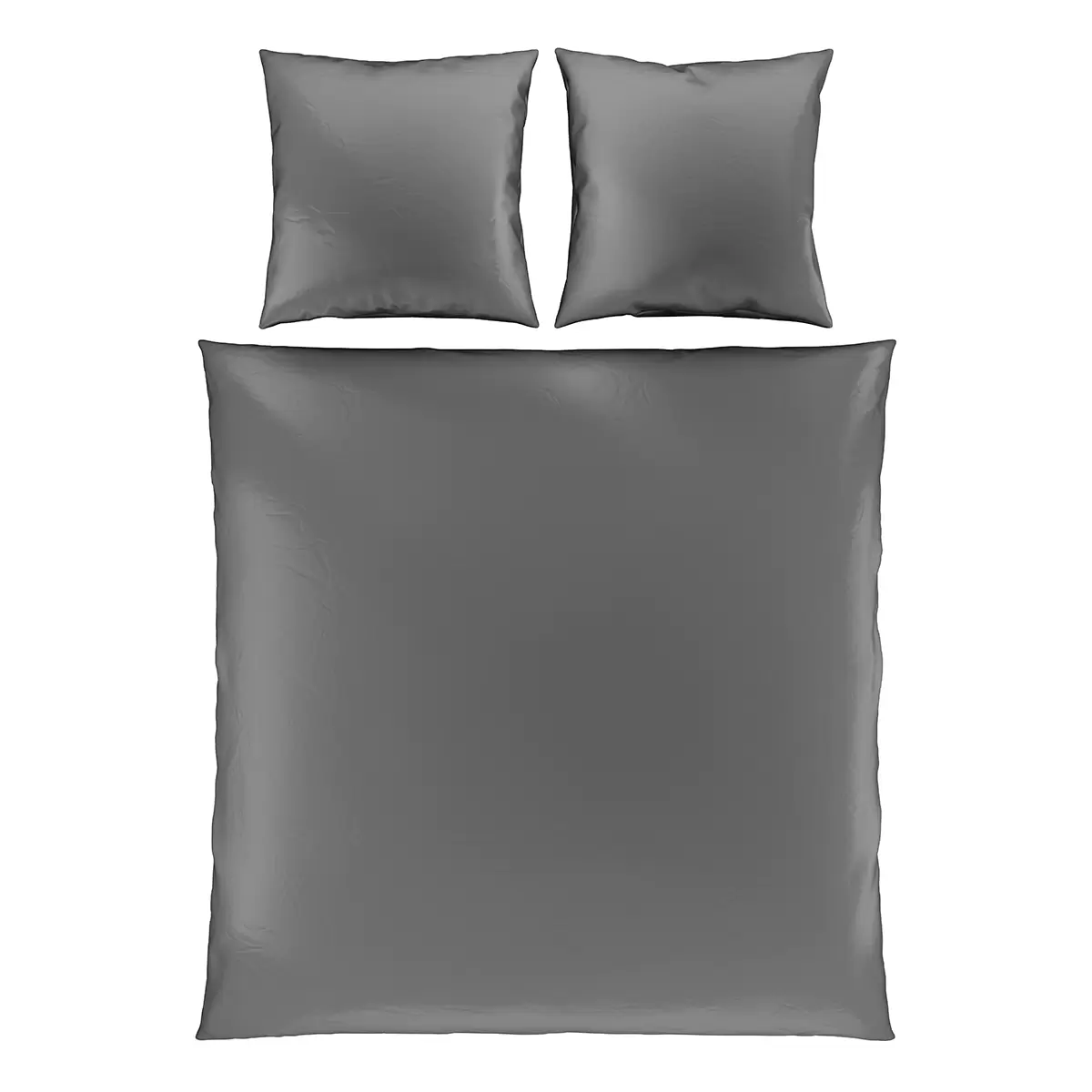 Bettwäsche-Set Satin uni Lydia Anthrazit