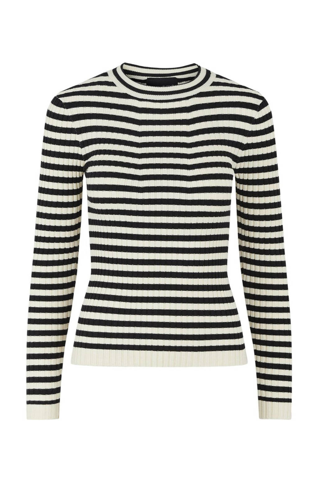 PIECES KIDS gestreepte longsleeve LPCRISTA zwart/wit