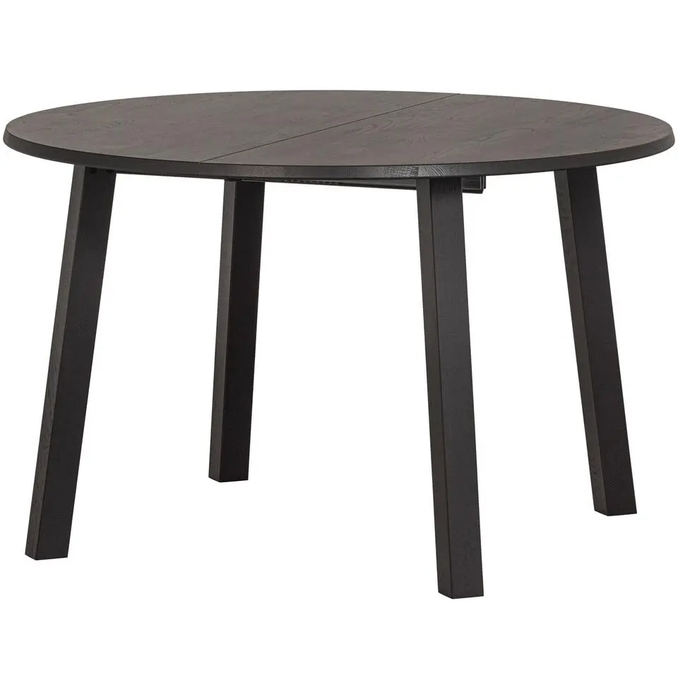 WOOOD Lange Jan Uitschuifbare Eettafel - Eiken - Zwart - 75x120x120