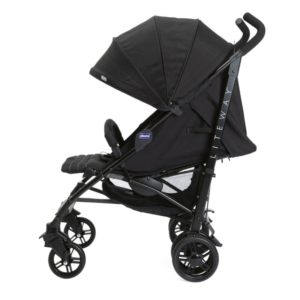 Sportwagen Lite Way4 mit Faltbarem Frontbügel 22Kg Traglast, mit Neuem Großen Verdeck und Textilen Design, inkl. Regensc