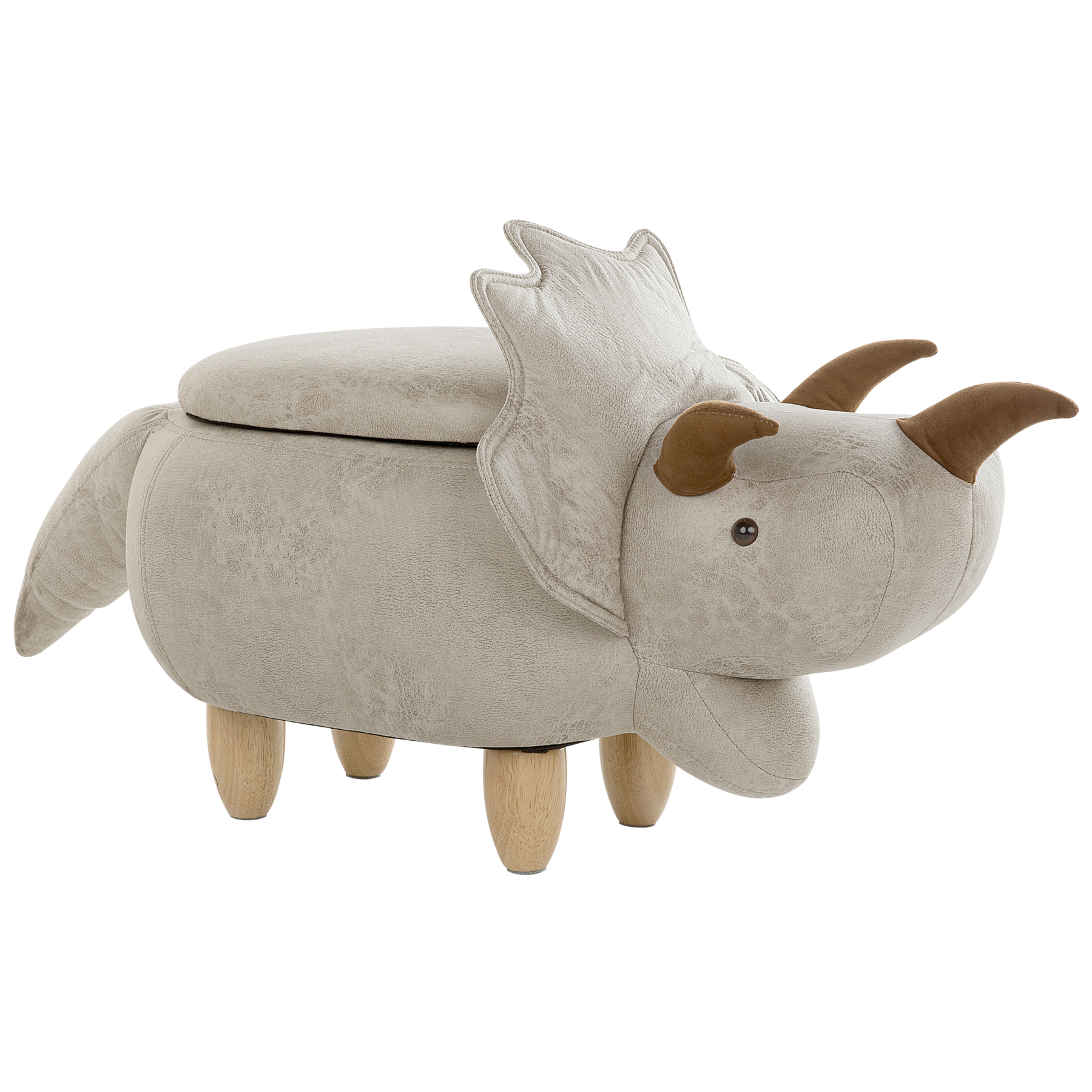 Beliani - TRICERATOPS - Hocker - Lichtgrijs - Polyester