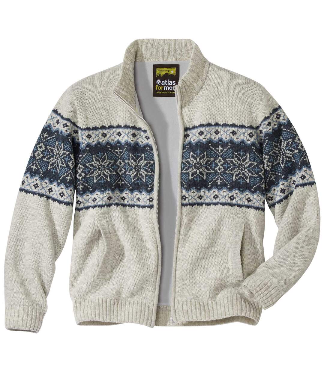 Gilet Tricot Jacquard Doublé Polaire