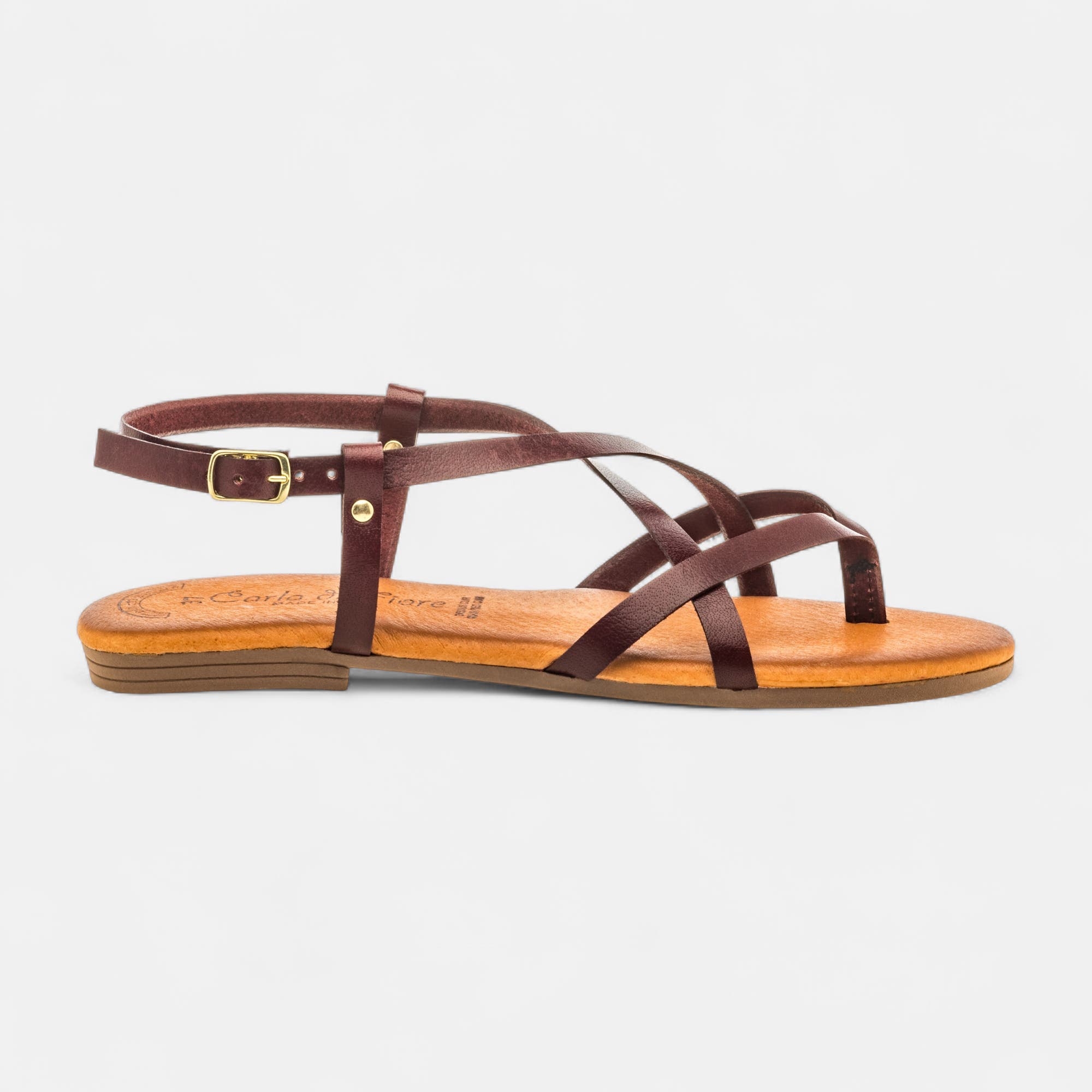 Entre-doigts Femme en cuir bordeaux