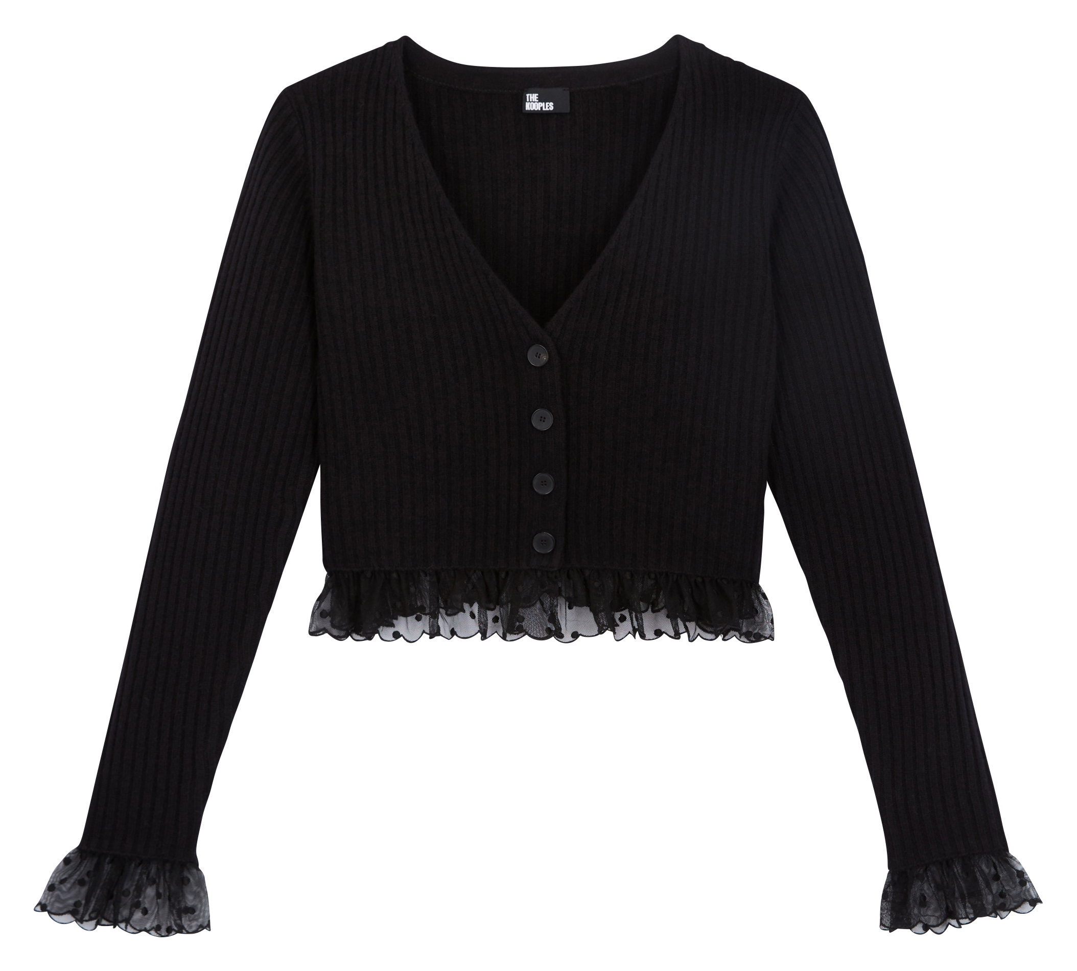 Gilet court en laine | Noir