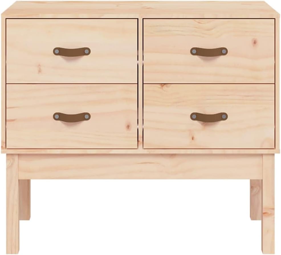 Konsole aus massivem Kiefernholz, 90 x 40 x 78 cm, mit 4 Schubladen, Schrank für Wohnzimmer, Schlafzimmer, Büro, Ausstellungsfläche für dekorative Gegenstände, solide Struktur