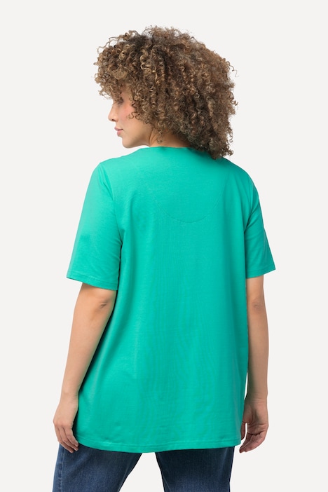 T-Shirt, A-Linie, Tunika-Ausschnitt, Halbarm
