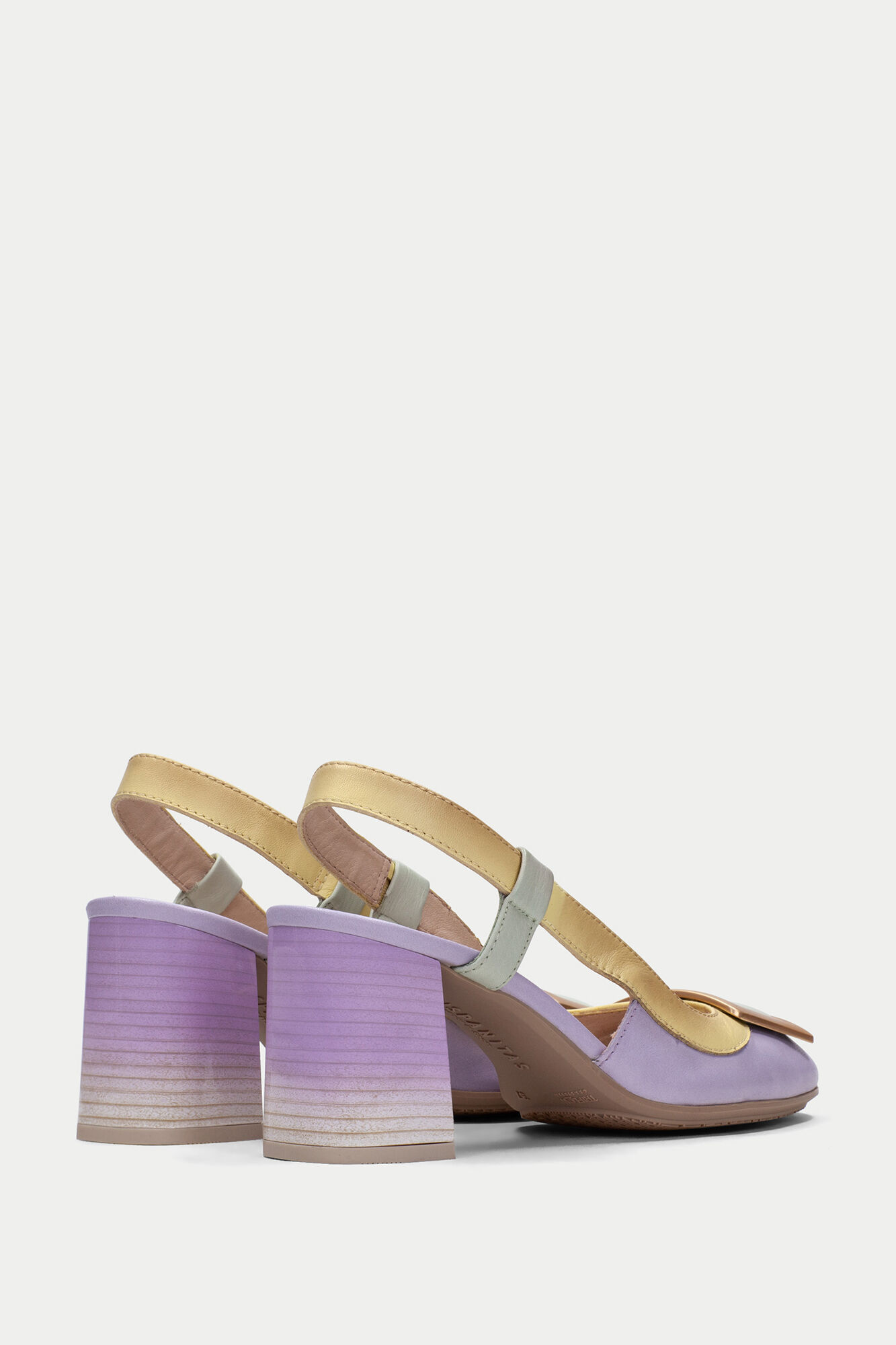 Sapato slingback australiano tricolor - Multicolorido