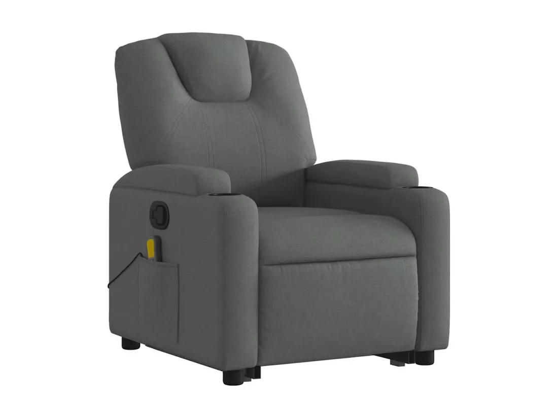 Fauteuil massant inclinable Gris foncé Tissu