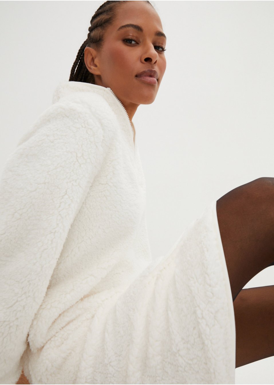 Robe en maille peluche avec col camionneur