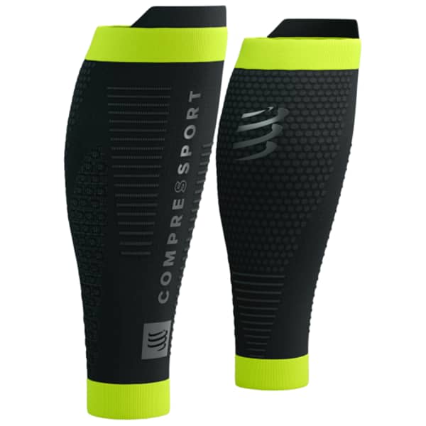 Calf compression COMPRESSPORT R2 3.0 FLASH BLACK/FLUO YELLOW