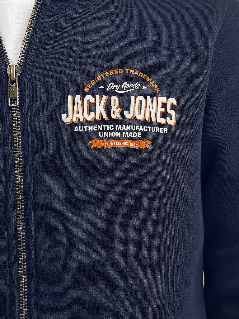 JACK & JONES Jungen Kapuzensweattjacke  JJELOGO dunkelblau
