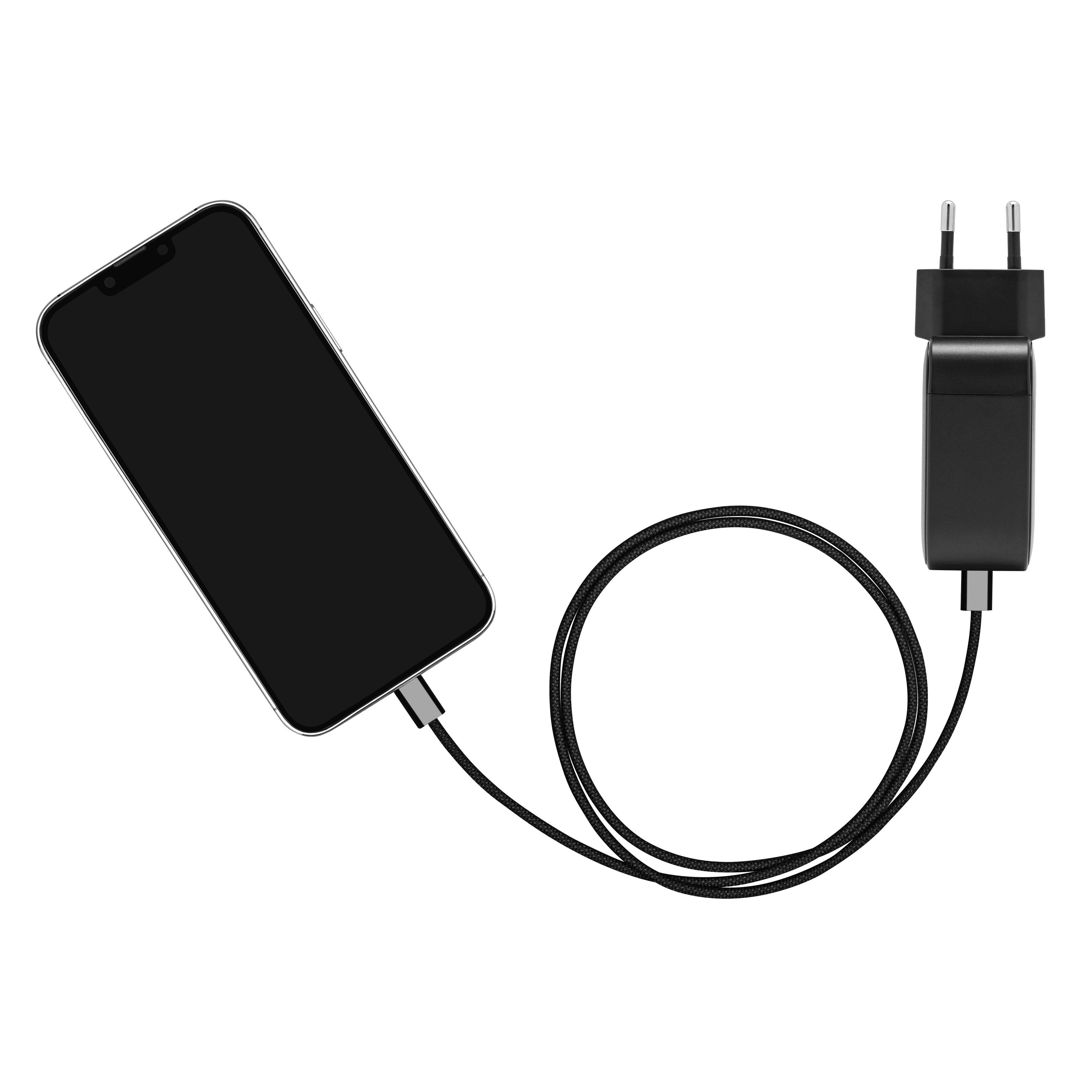 Linocell Flettet USB-C- til USB-C-kabel 240W Svart 1 m