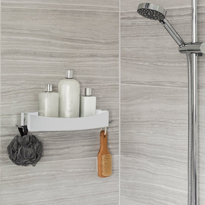 Etagère de douche sans perçage Clever blanche