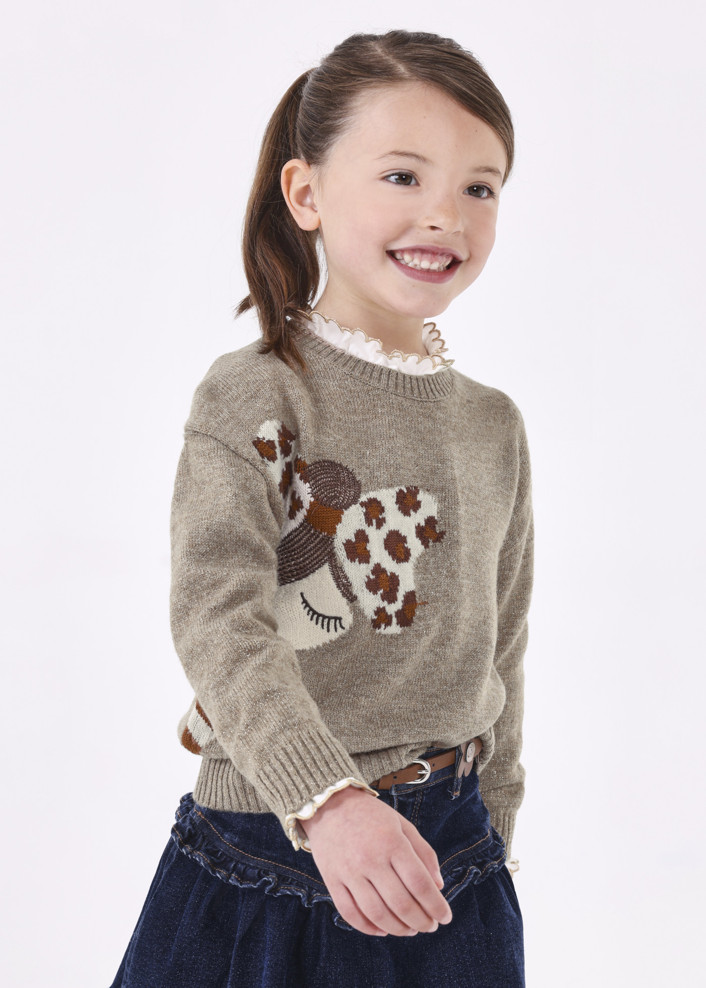 Camisa Intarsia para meninas