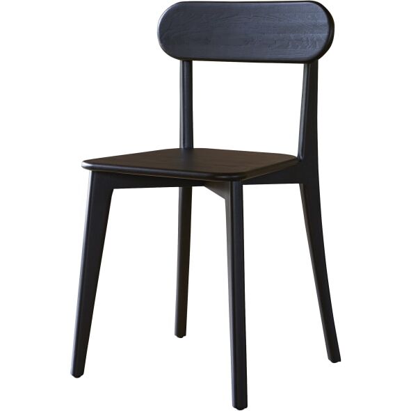 Chaise Abel en chêne massif noir - Lot de 2