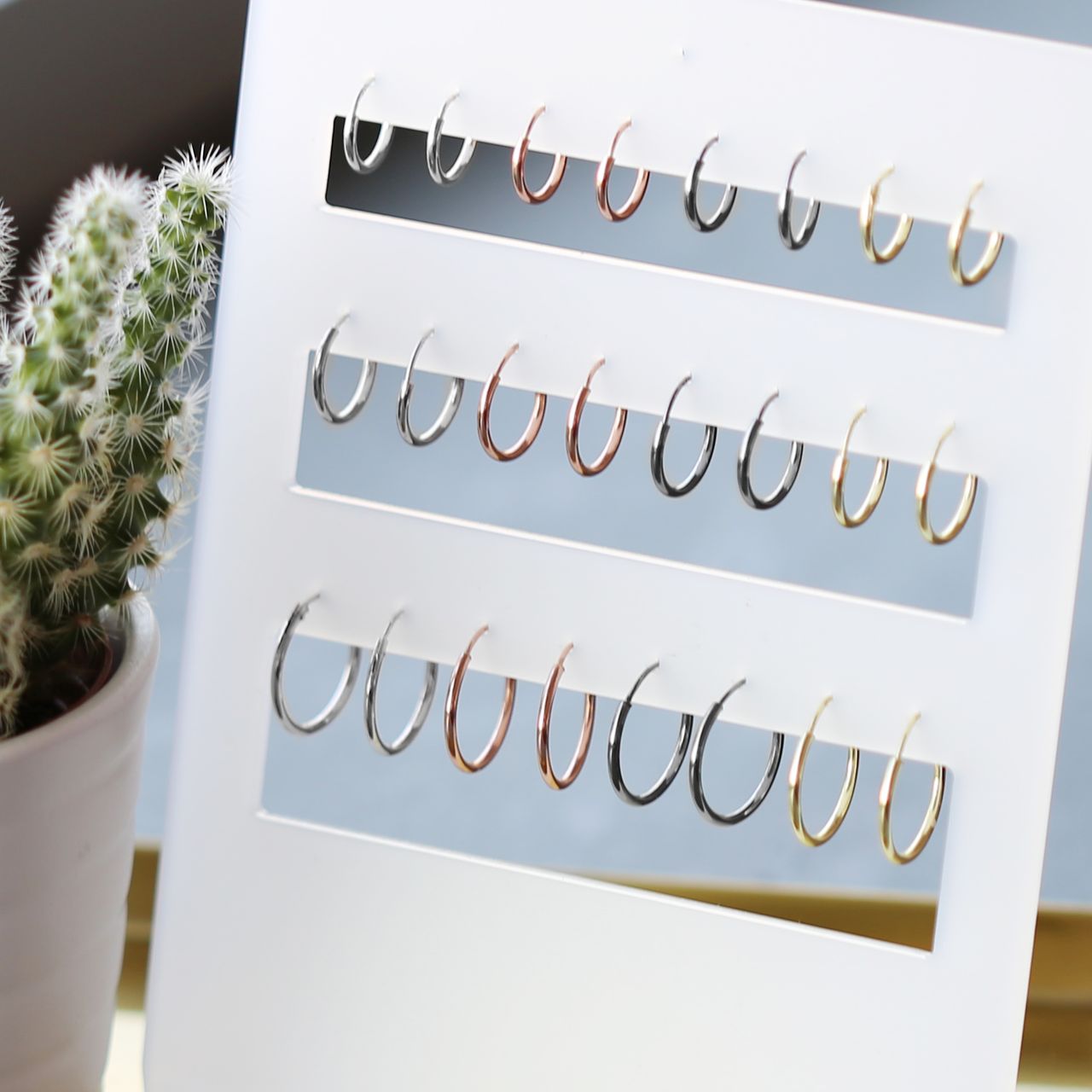 Zilveren oorbellen roseplated 10mm