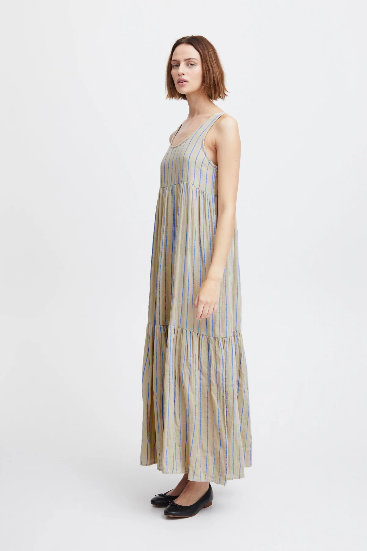 Ichi Iafoxa Striped Maxi Dr