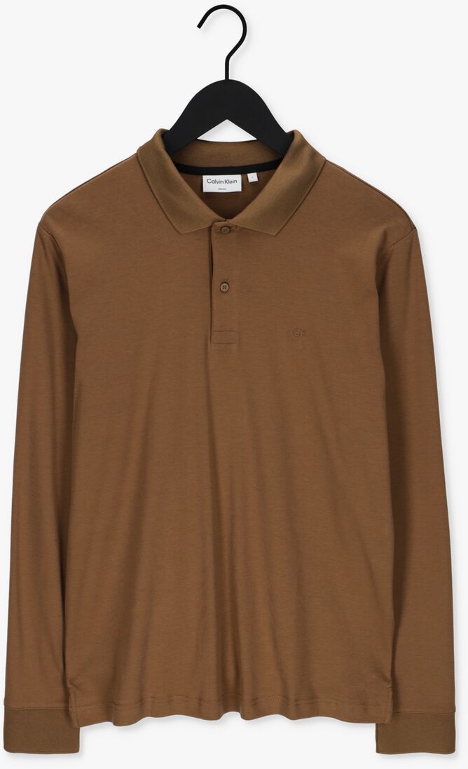 CALVIN KLEIN bruine calvin klein polo smooth cotton slim ls polo
