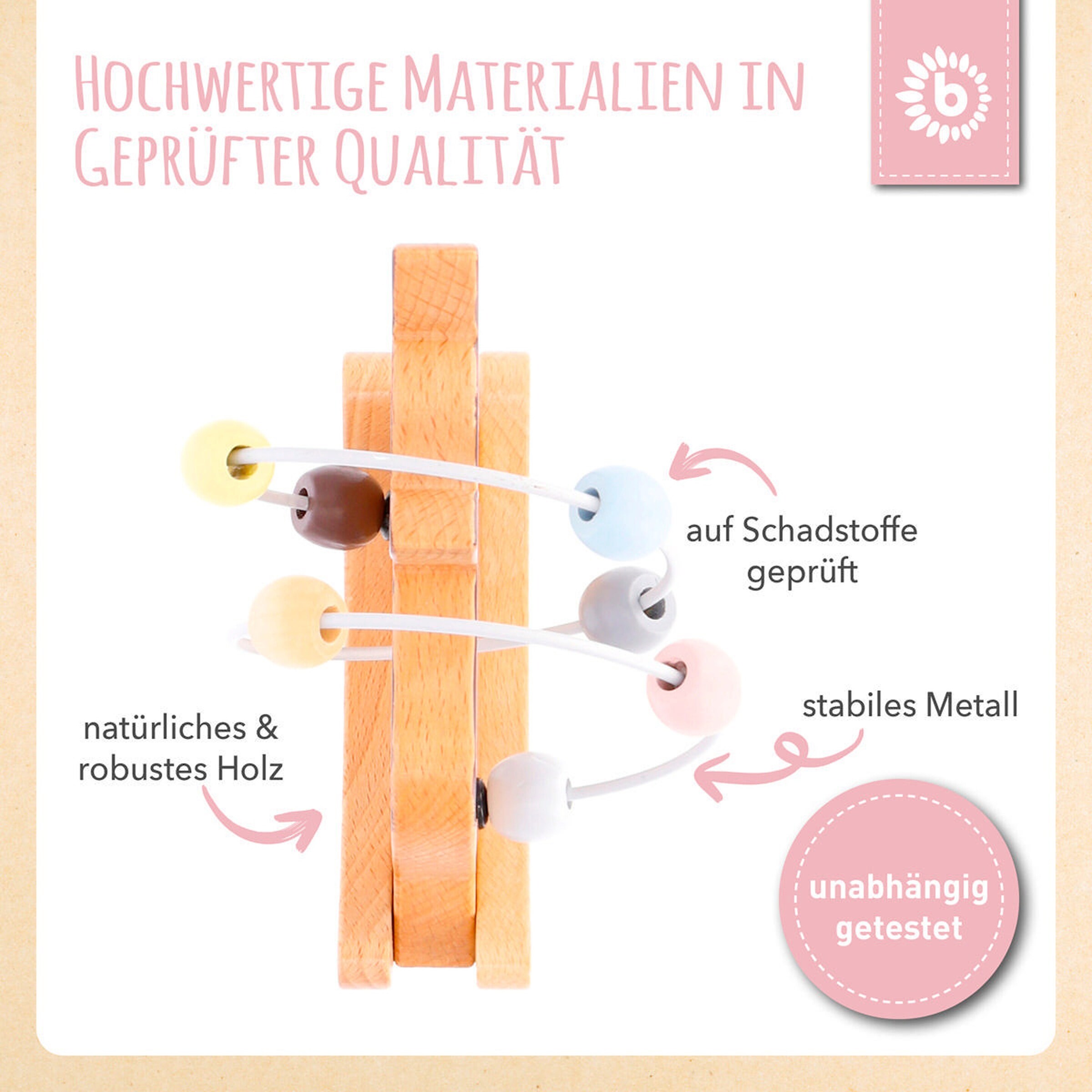 Bieco Motorikschleife Reh mit Wippe - ab 12 Monate Mehrfarbig