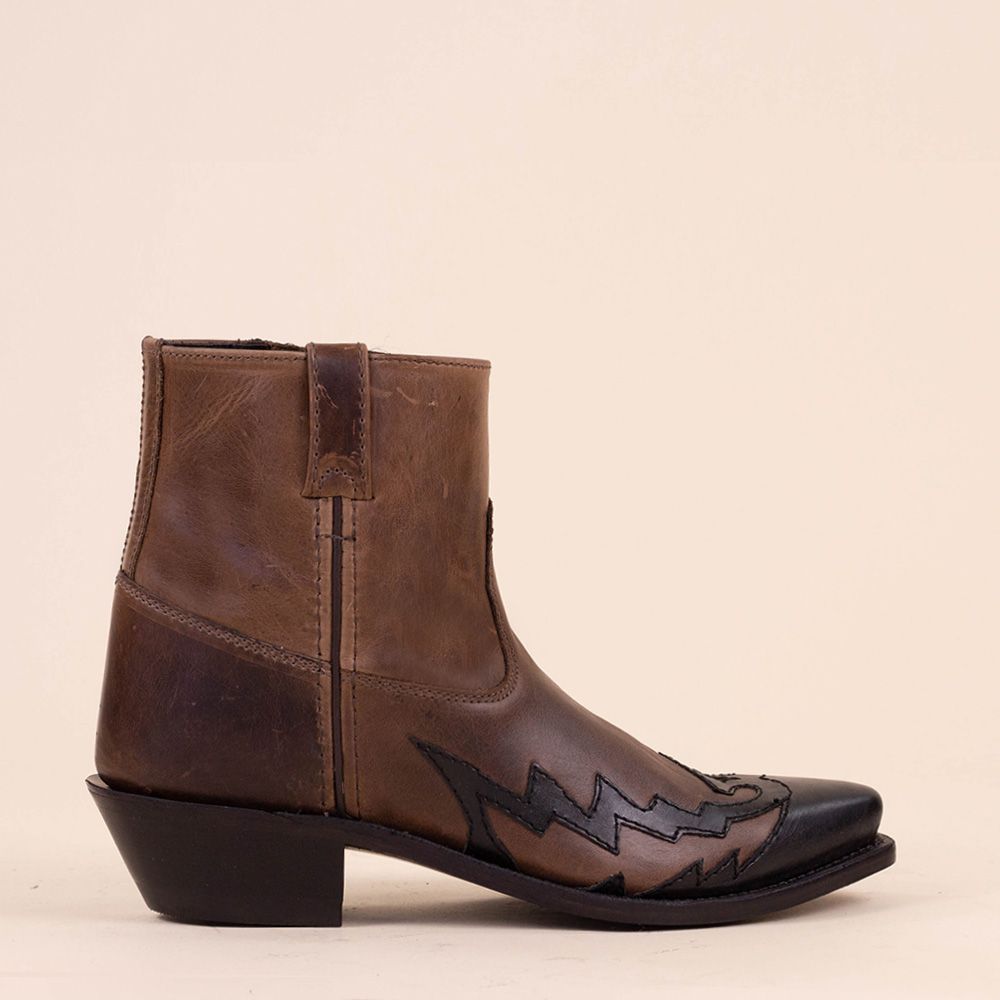 Old West MF1511 lage cowboylaarzen bruin - zwart