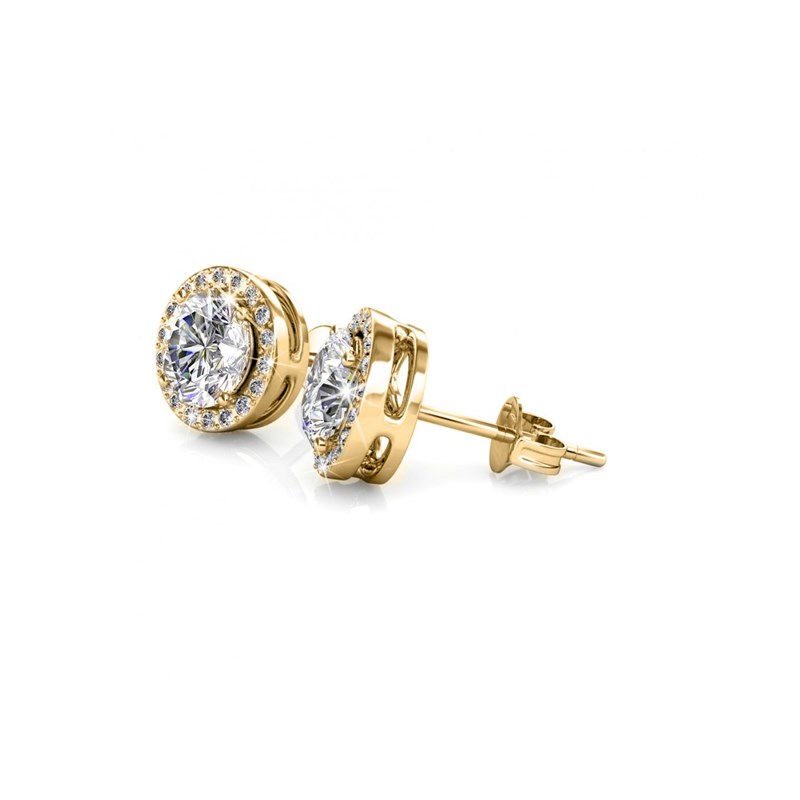 Boucles d'oreilles Sophia - Doré et Cristal