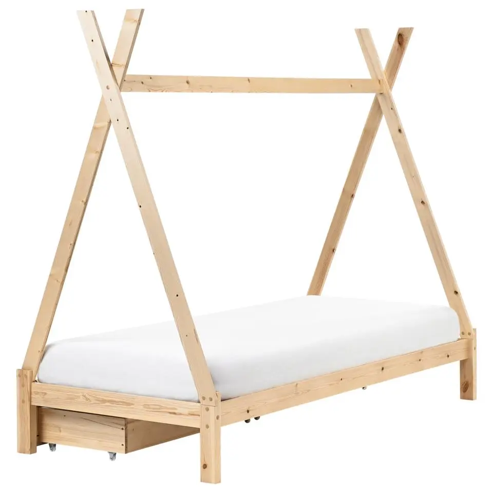 DEVAY - Kinderbed - Lichtbruin - 90 x 200 cm - Dennenhout