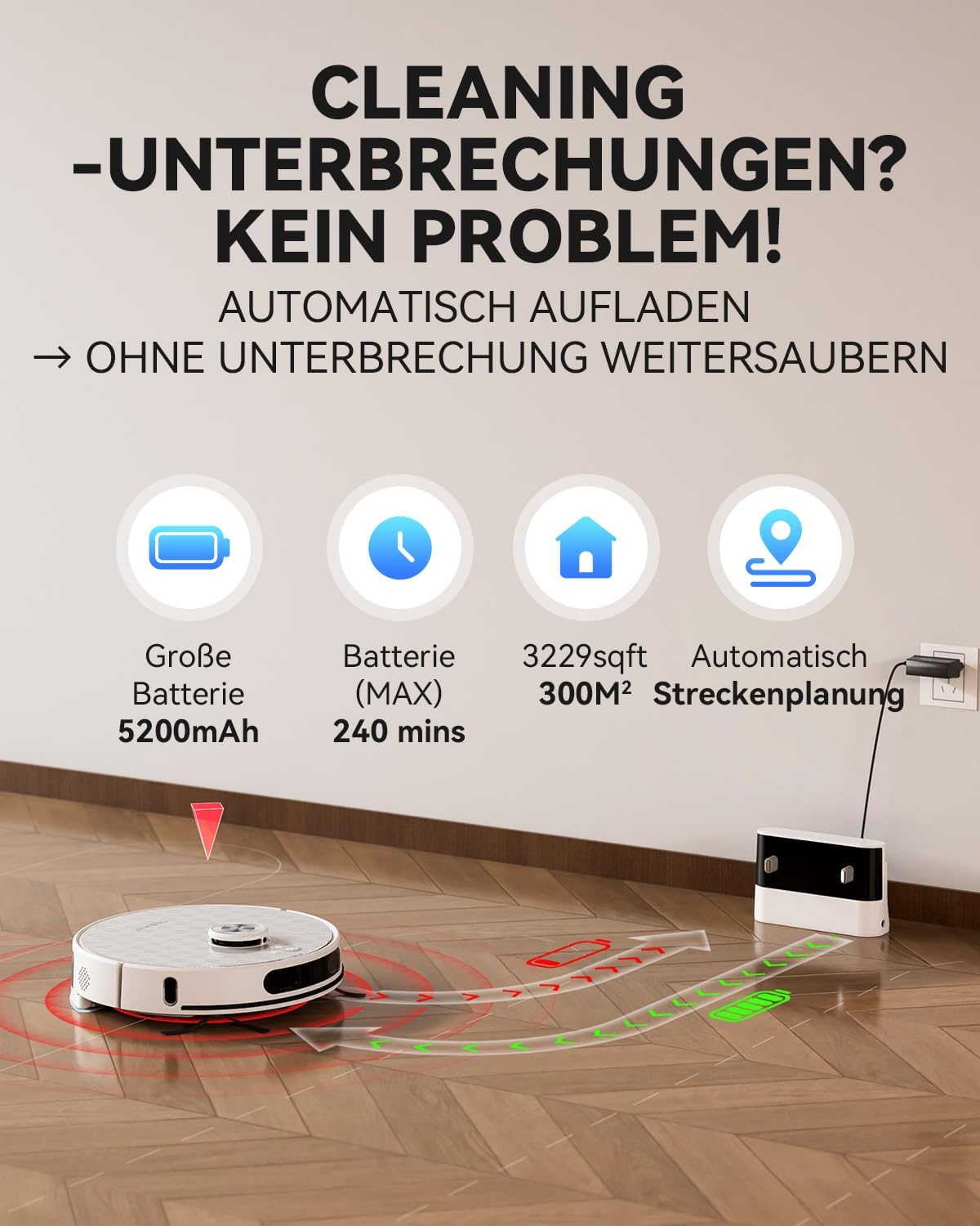 Tesvor S8Pro Saugroboter mit Wischfunktion -8000Pa Staubsauger Roboter 3in1 Roboterstaubsauger+LiDAR-Navigation+240 Min Laufzeit,APP/Alexa Steuerung,ideal für Haustierhaare,Teppiche,Hartböden.