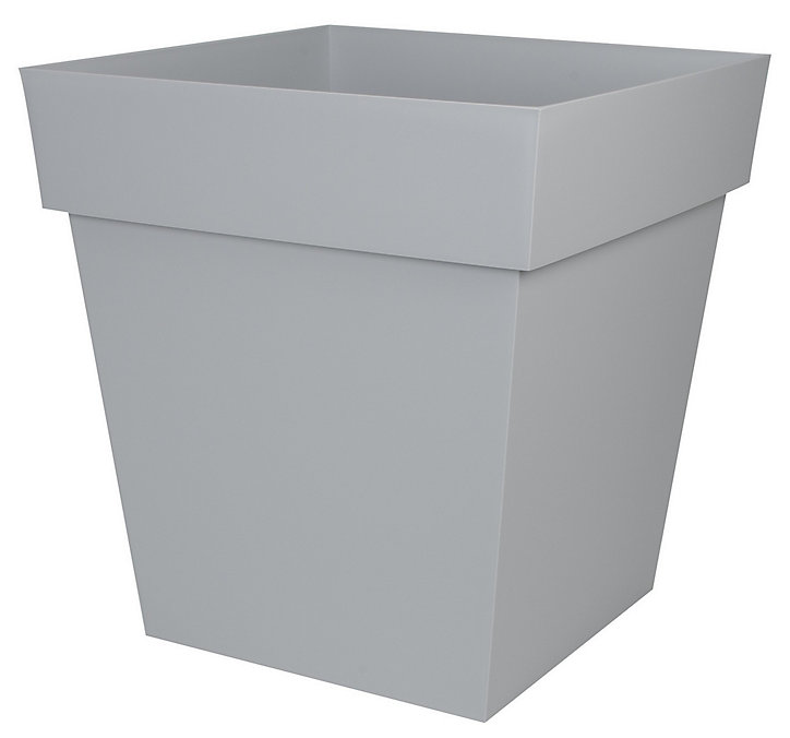 Pot carré Toscane gris clair 50 cm