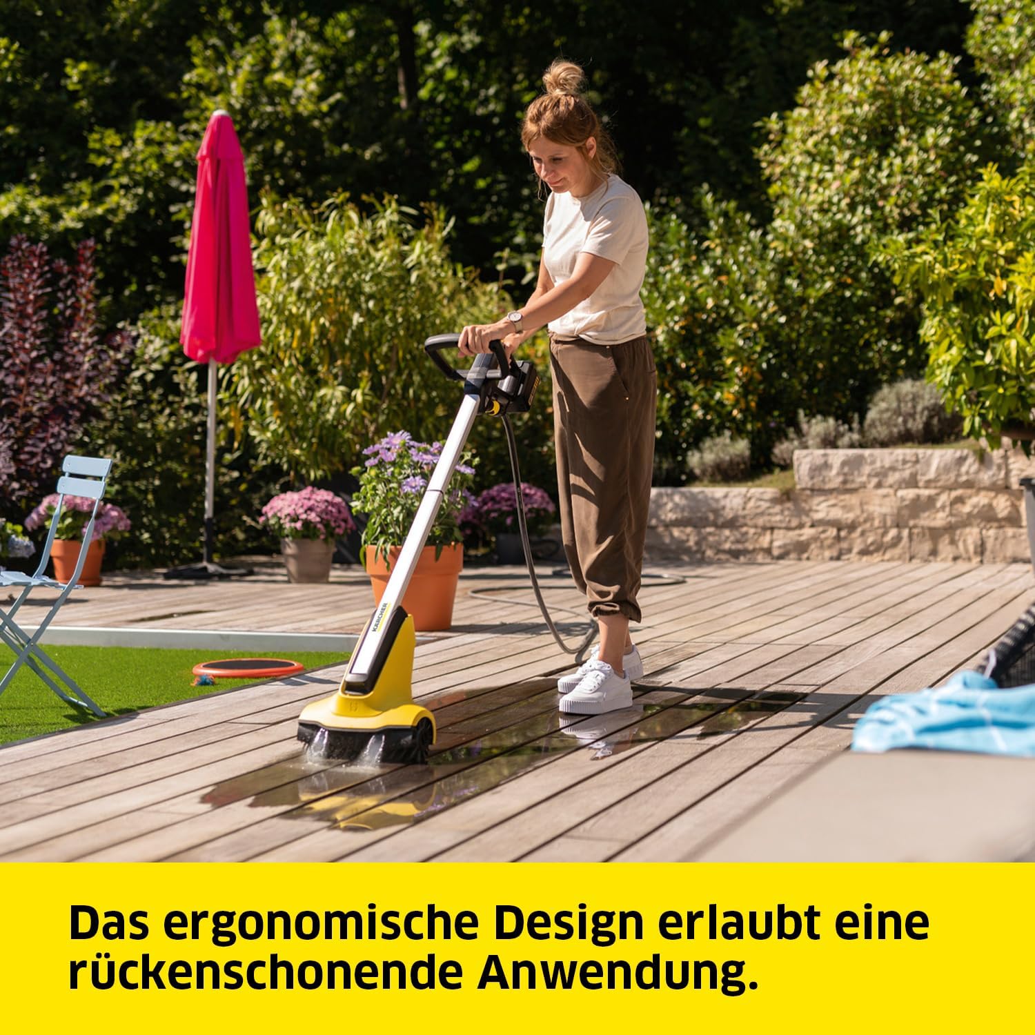 Kärcher 18 V Akku-Terrassenreiniger PCL 3-18, Druck: max. 10 bar, Wasserdurchfluss bei 4 bar: max. 180 l/h, Leistung je Akkuladung: max. 20-40 m2, ohne Akku und Ladegerät