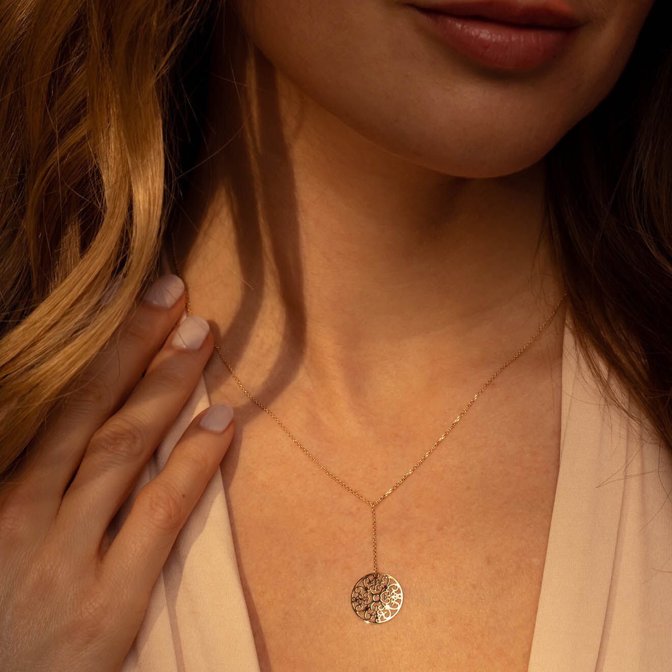 Instant d'Or Collier Rosace pendante or jaune