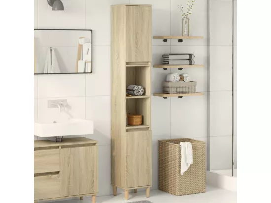 Armoire salle de bain chêne sonoma 30x30x190 cm