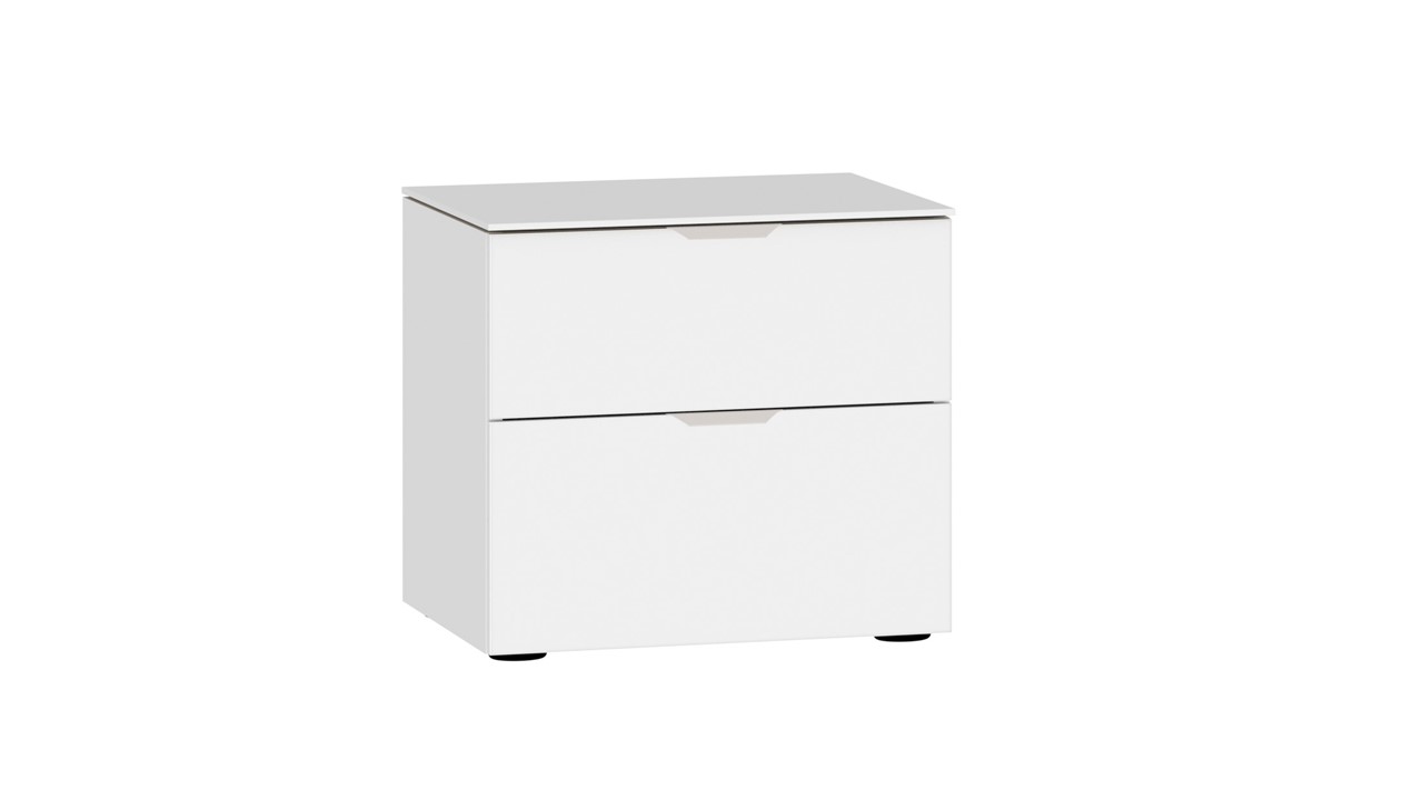 Nachtkast Switchline premium wit/glas bianco