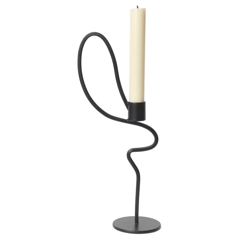 Ferm Living Valse kandelaar high zwart