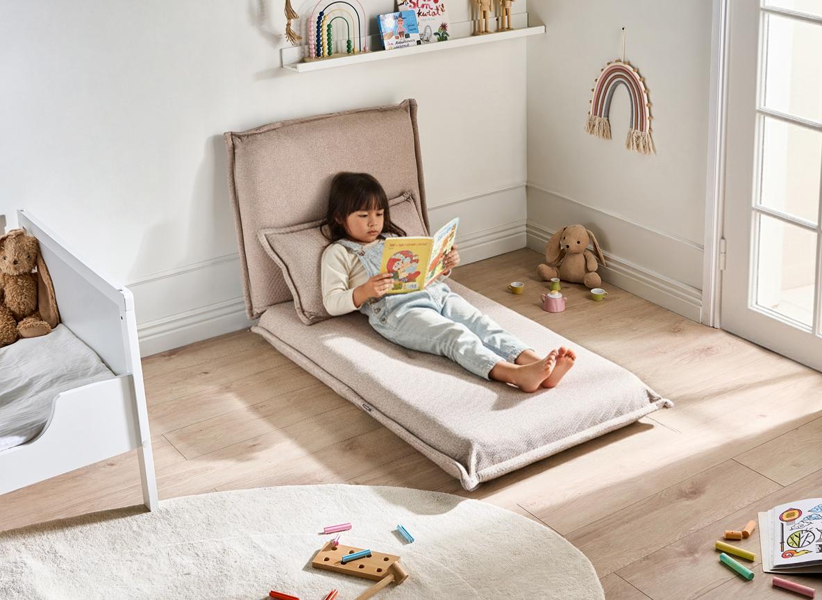 Eenpersoons slaapbank DELLEN Stof Beige
