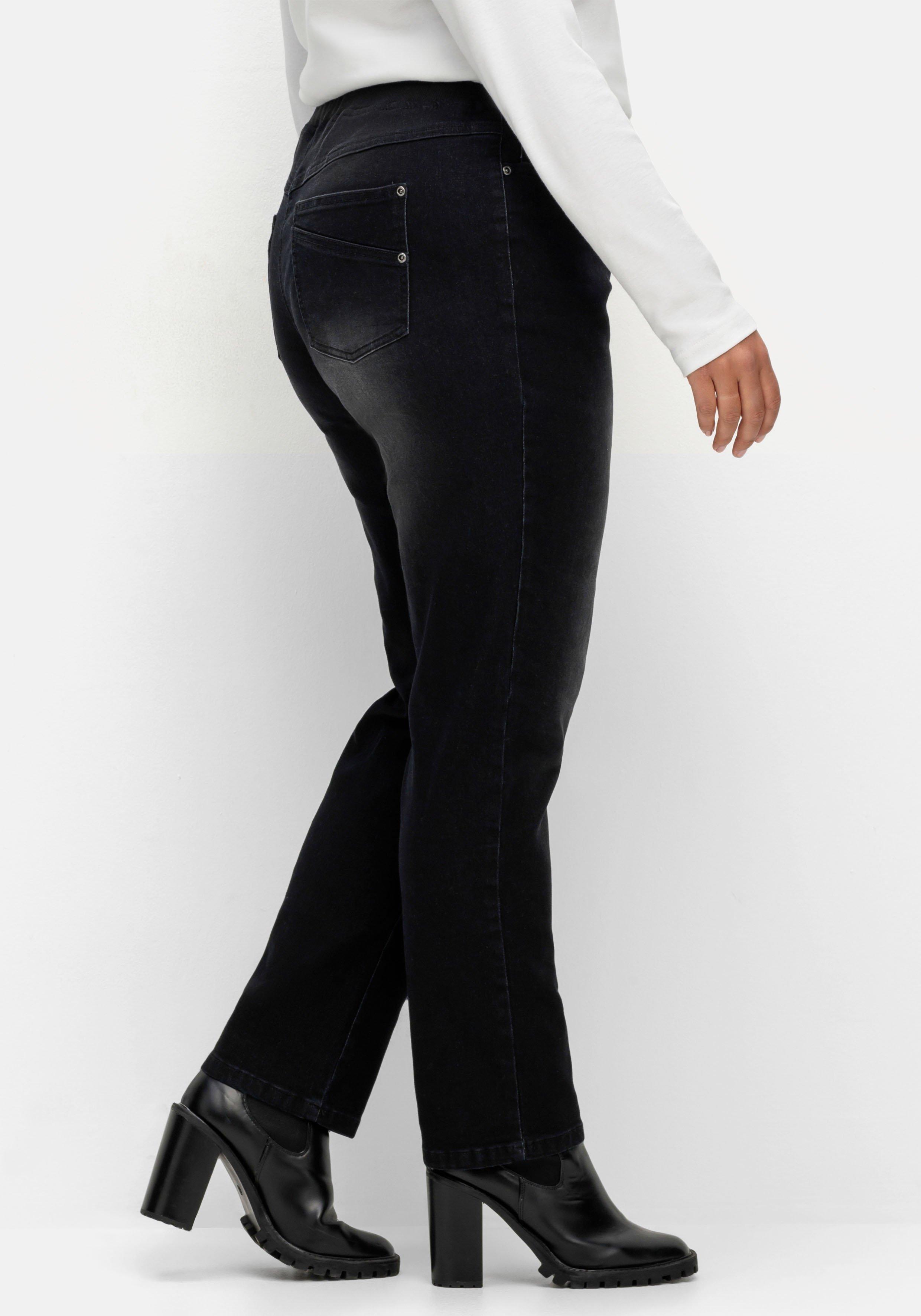 Schmale Jeans mit Rippstrick-Dehnbund
