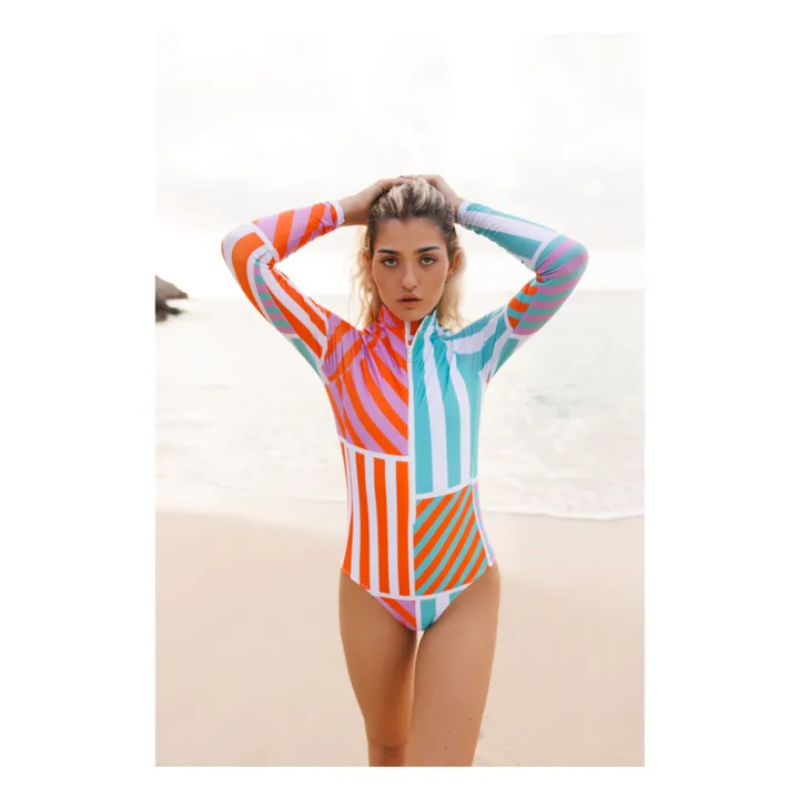 Juillet Juillet Maillot 1 Pièce Anti-UV Grande Palombaggia Rayé | Vert
