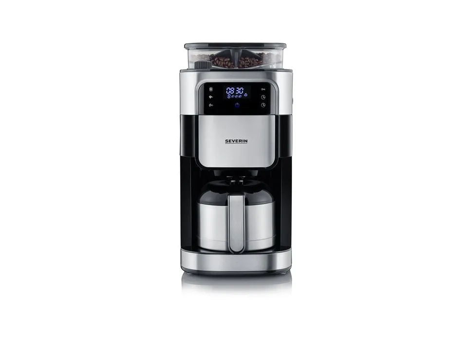 SEVERIN KA 4814 - Kaffemaskine - 8 kopper - børstet rustfrit stål/sort