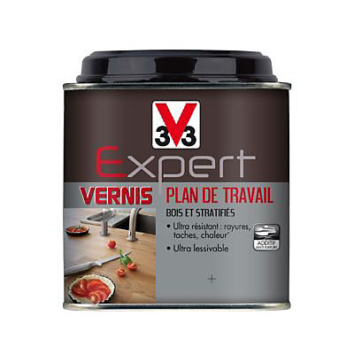 Vernis plan de travail bois V33 Expert incolore satin 0,5L