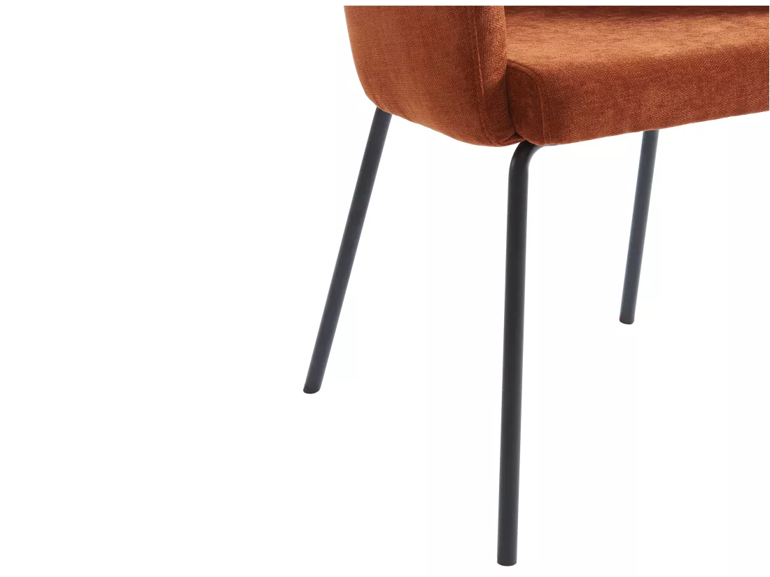Lot de 6 chaises avec accoudoirs en tissu et métal - Terracotta - MORONI de Pascal MORABITO