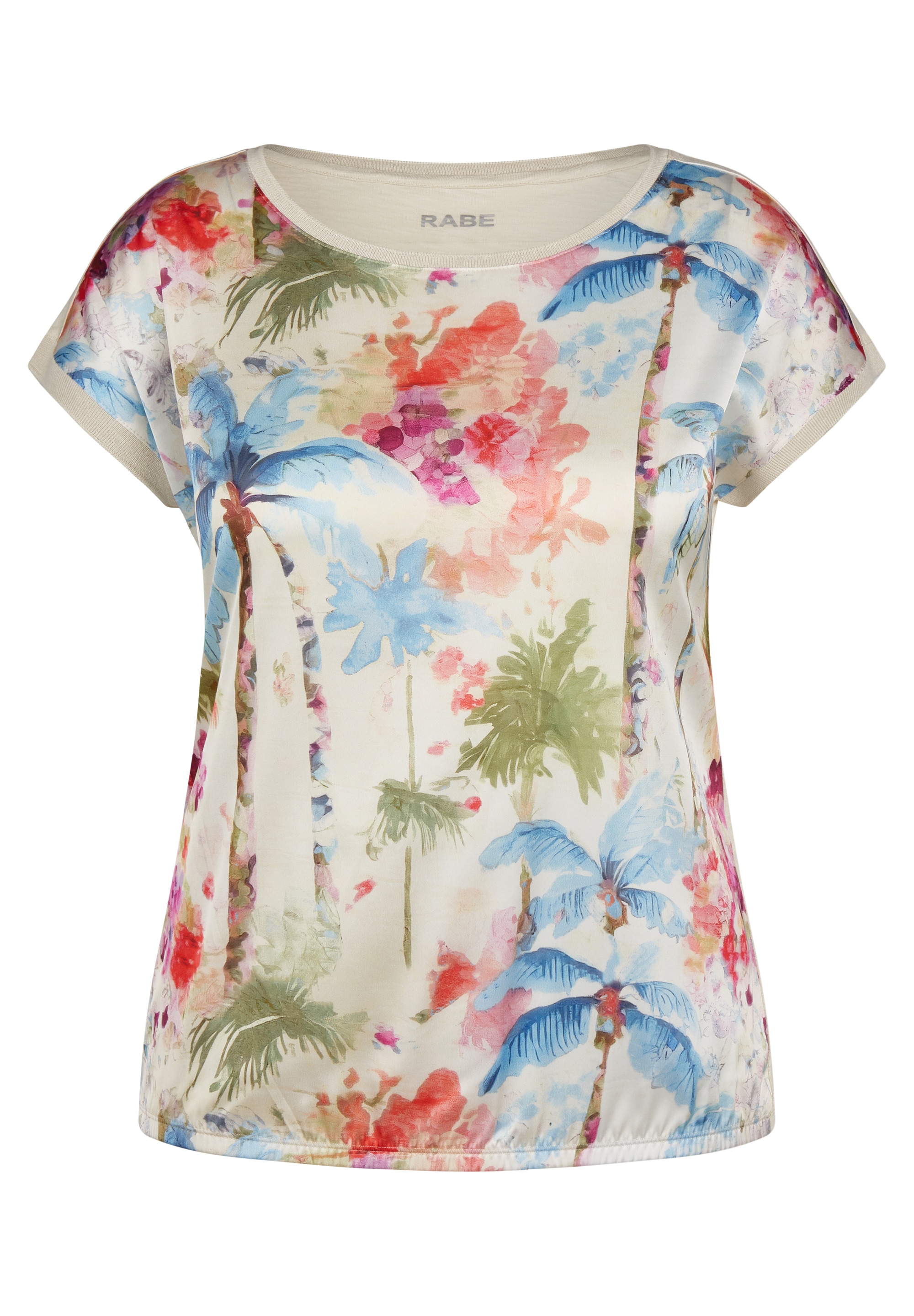 Rabe Print-Shirt , mit floralem Muster vorn, hinten unifarben