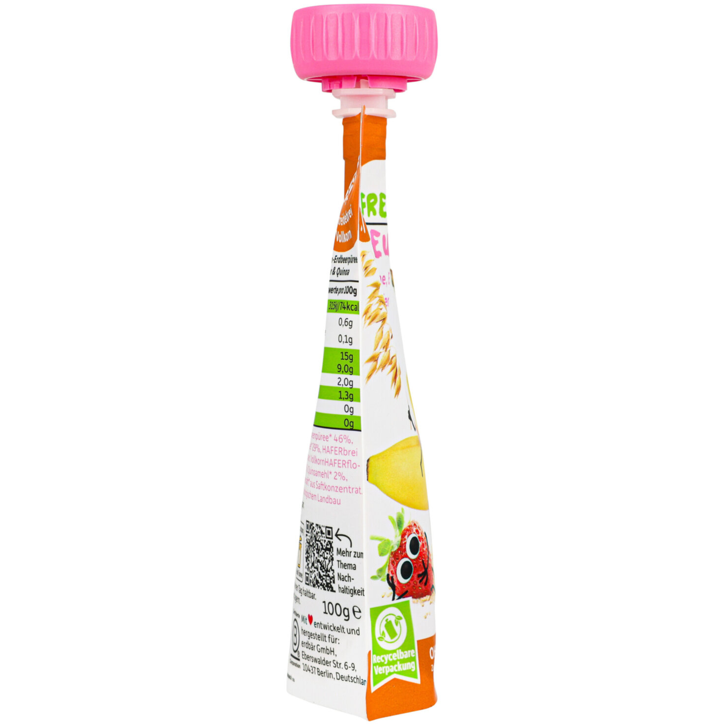 Freche Freunde Quetschie Bannane, Erdbeer, Hafer & Quinoa 6+ Monate