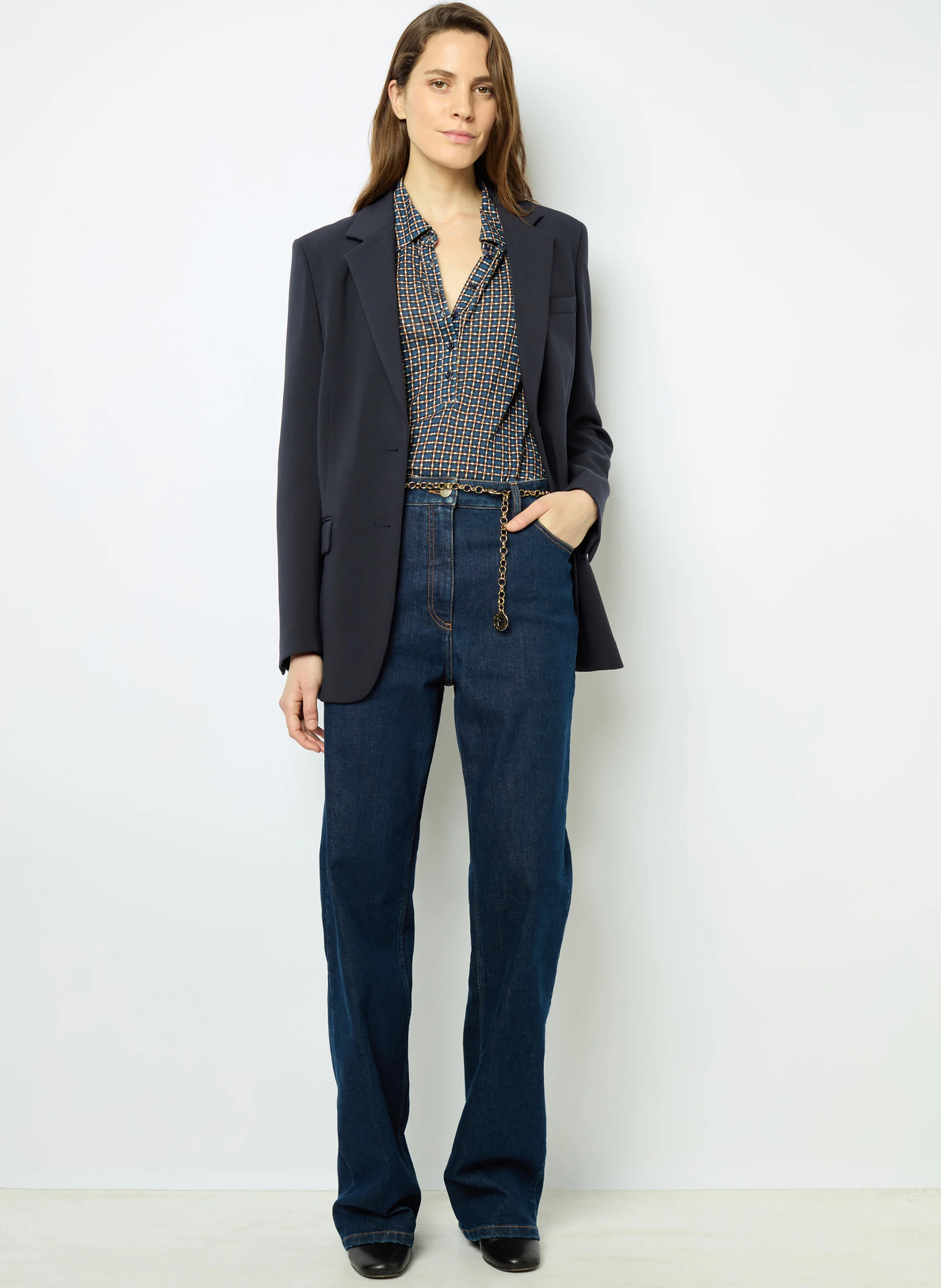 NIGELLE - Jean droit taille haute | Bleu